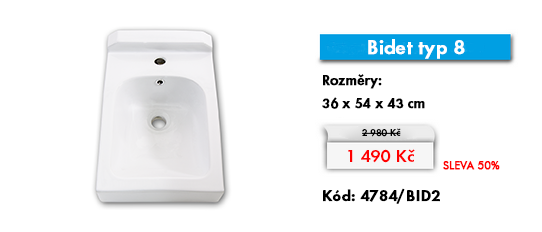 Bidet typ 8 - 36 x 54 x 43 cm